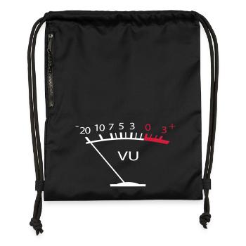 VU Meter Tontechnik Sound Produzent Lautstärke - Gymsac made from recycled material - black - Front