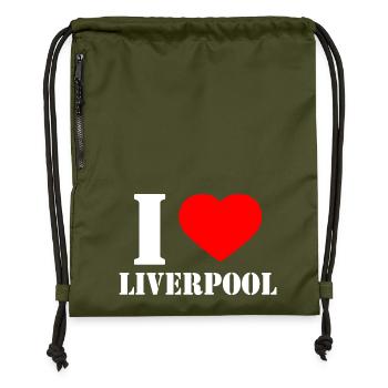 Liverpool - Gymsac made from recycled material - military green - Front