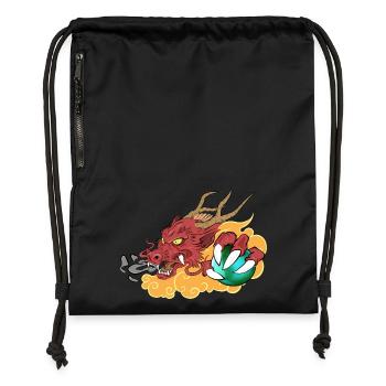 Oriental dragon - Gymsac made from recycled material - black - Front