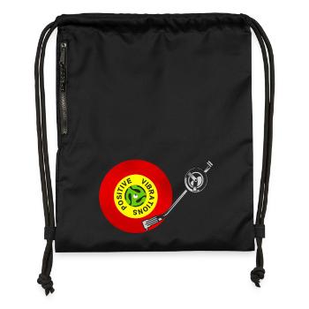 Positive Vibrations Red Gold Green Vinyl Record - Sac à cordon en polyester recyclé - noir - Devant