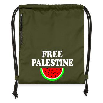 Free palestine - Turnbeutel aus Recycling-Material - military Green - Vorne