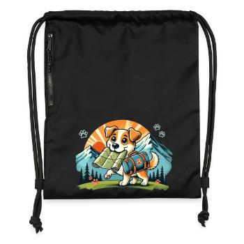 Hiking Dog - Gymsac made from recycled material - black - Front