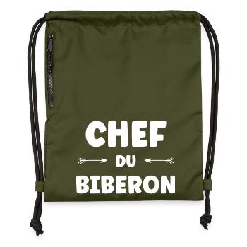 Chef du Biberon - Humour Parentale - Sac à cordon en polyester recyclé - military green - Devant