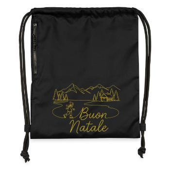 Buon Natale Winterlandschaft winterlich - Turnbeutel aus Recycling-Material - Schwarz - Vorne
