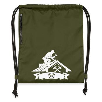Roofer Master Motif - Gymsac made from recycled material - military green - Front