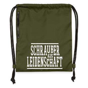 Profi Schrauber - Turnbeutel aus Recycling-Material - military Green - Vorne