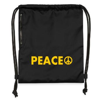 Peace - Turnbeutel aus Recycling-Material - Schwarz - Vorne