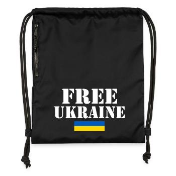 Free ukraine - Sac à cordon en polyester recyclé - military green - Devant