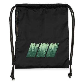bois - Sac à cordon en polyester recyclé - noir - Devant