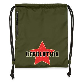 roter stern revolution - Turnbeutel aus Recycling-Material - military Green - Vorne