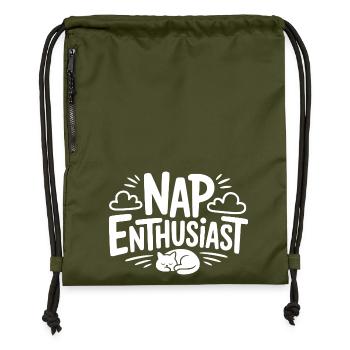 Nap Enthusiast - Gymsac made from recycled material - military green - Front