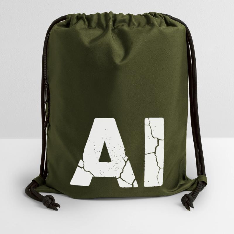 AI Artificial Intelligence Text Grunge Vector Gymsac made from recycled material