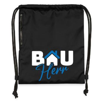 Construction Helmet House Logo - Gymsac made from recycled material - black - Front