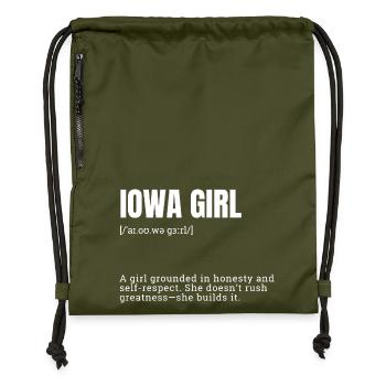 Iowa Girl Selbstbestimmte Kraft - Turnbeutel aus Recycling-Material - military Green - Vorne