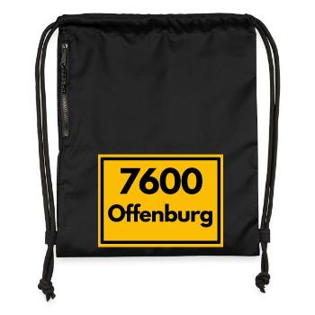 ANCIEN CODE POSTAL RETRO 7600 OFFENBURG - Sac à cordon en polyester recyclé - noir - Devant