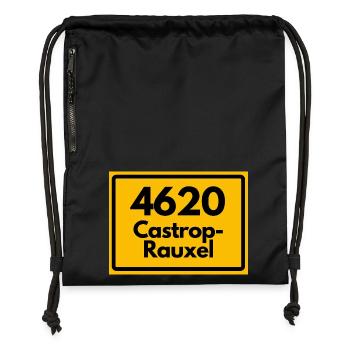ALTE POSTLEITZAHL PLZ RETRO 4620 CASTROP-RAUXEL - Turnbeutel aus Recycling-Material - Schwarz - Vorne
