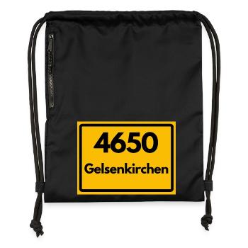ALTE POSTLEITZAHL PLZ RETRO 4650 GELSENKIRCHEN  - Turnbeutel aus Recycling-Material - Schwarz - Vorne