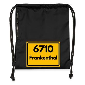 ALTE POSTLEITZAHL PLZ RETRO 6710 FRANKENTHAL RP - Turnbeutel aus Recycling-Material - Schwarz - Vorne