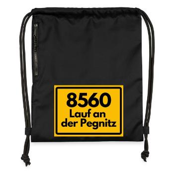 ALTE POSTLEITZAHL PLZ 8560 LAUF AN DER PEGNITZ - Turnbeutel aus Recycling-Material - Schwarz - Vorne
