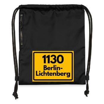 ALTE POSTLEITZAHL PLZ 1130 BERLIN LICHTENBERG - Turnbeutel aus Recycling-Material - Schwarz - Vorne