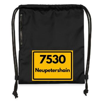 ALTE POSTLEITZAHL PLZ RETRO 7530 NEUPETERSHAIN - Turnbeutel aus Recycling-Material - Schwarz - Vorne