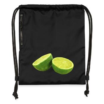citron lime citron veggie Veggie agrumes - Sac à cordon en polyester recyclé - noir - Devant