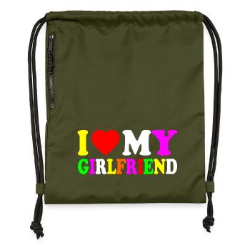 I love my girlfriend - Turnbeutel aus Recycling-Material - military Green - Vorne