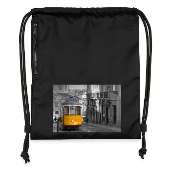 Lisbon Tram - Gymsac made from recycled material - black - Front