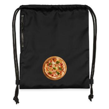 Leckere Pizza - Turnbeutel aus Recycling-Material - Schwarz - Vorne