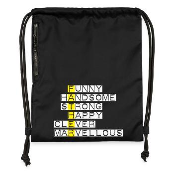 Bright Adjectives: Strong and Happy - Gymsac made from recycled material - military green - Front