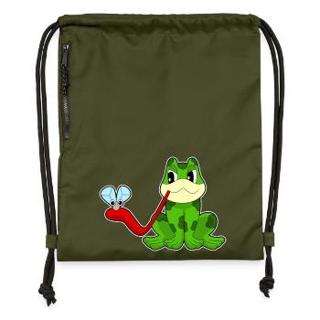 Mouche grenouille - Sac à cordon en polyester recyclé - military green - Devant
