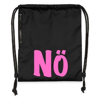 Nö - neonpink - Nein Nope Neon - Turnbeutel aus Recycling-Material - military Green - Vorne