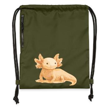 Realistisches Axolotl – Detailreiche Illustration - Turnbeutel aus Recycling-Material - military Green - Vorne