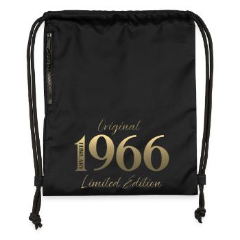 60e anniversaire février 1966 Millésime - Sac à cordon en polyester recyclé - noir - Devant