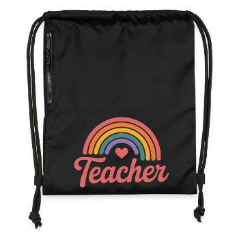 Enseignant - Sac à cordon en polyester recyclé - noir - Devant