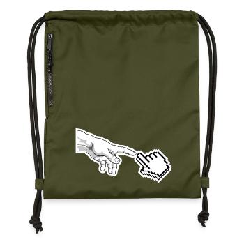 Pixel pointeur main art - Sac à cordon en polyester recyclé - military green - Devant