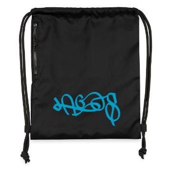 Abstract Lagos Graffiti Design - Gymsac made from recycled material - black - Front
