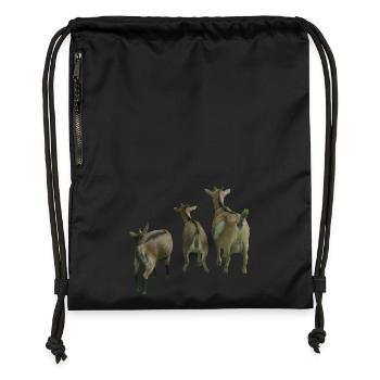 Chèvres de ferme - Sac à cordon en polyester recyclé - noir - Devant