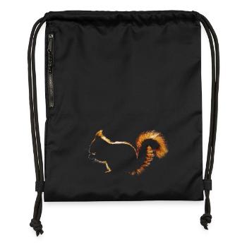 Écureuil - Sac à cordon en polyester recyclé - noir - Devant