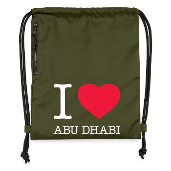 I LOVE ABU DHABI - Turnbeutel aus Recycling-Material - military Green - Vorne