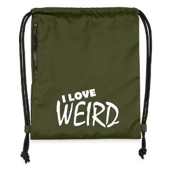 I LOVE WEIRD - Turnbeutel aus Recycling-Material - military Green - Vorne