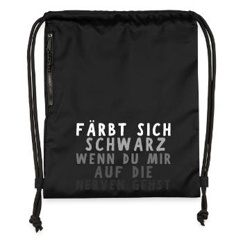 Färbt sich Schwarz Nerven Arbeitskollege Lustig - Turnbeutel aus Recycling-Material - Schwarz - Vorne