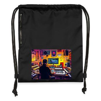 My Home is my Studio No.2 - Gymsac made from recycled material - black - Front
