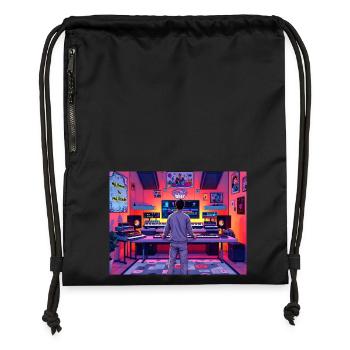 My Home is My Studio No.11 - Gymsac made from recycled material - black - Front