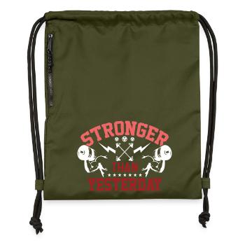 Stärker als gestern - Turnbeutel aus Recycling-Material - military Green - Vorne