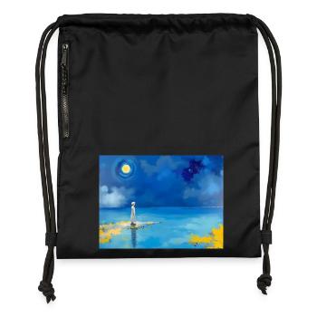 Mom on the Beach 13 - Gymsac made from recycled material - black - Front