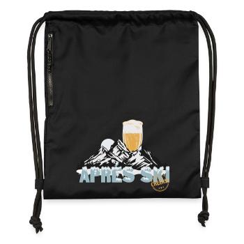 Après Ski Party – Prost auf die Piste! - Turnbeutel aus Recycling-Material - Schwarz - Vorne