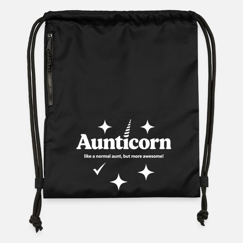 Aunticorn: Awesome Aunt Tee - Gymsac made from recycled material - black