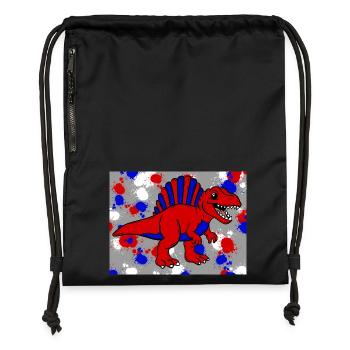 Spinosaurus Dino - Turnbeutel aus Recycling-Material - Schwarz - Vorne