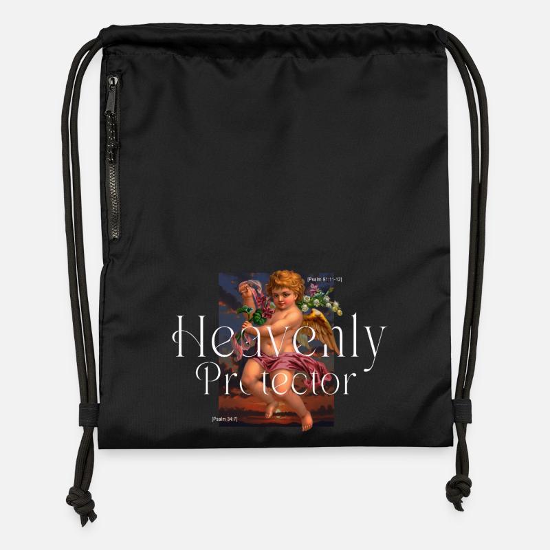 Heavenly Protector - Gymsac made from recycled material - black